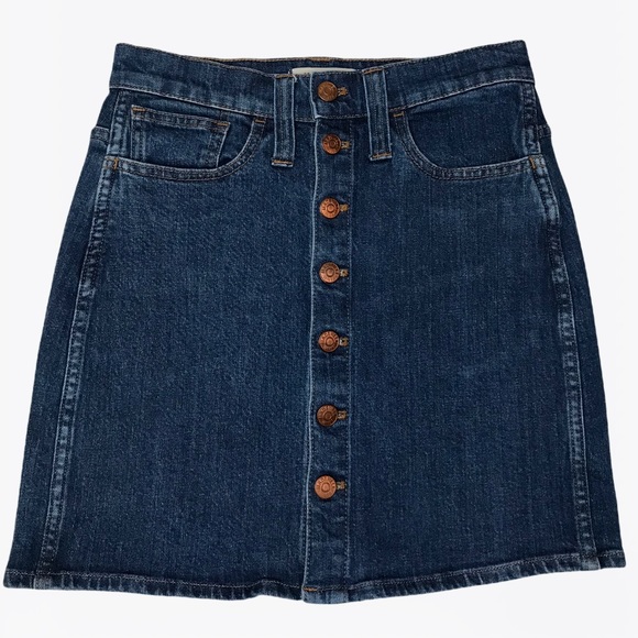 Madewell Button Down Denim Mini Skirt - 24 - Picture 14 of 17